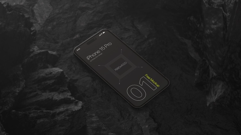 iPhone 15 Pro Free mockup HQ 8K resolution